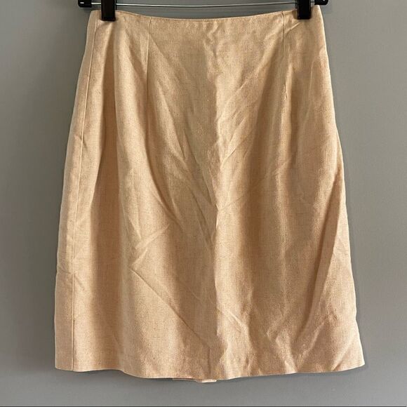 VTG Nina K Linen Blend Pencil Mini Skirt || SZ 6 - Picture 6 of 9